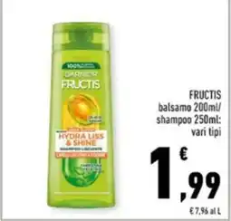 Conad Margherita Garnier Fructis Hydra Liss & Shine offerta