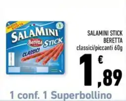 Conad Margherita Salamini stick Beretta classici offerta