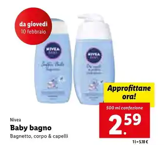 Lidl Nivea Baby bagno 500ml offerta