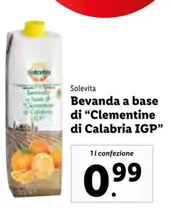 Lidl Solevita Bevanda a base di "Clementine di Calabria IGP" 1l offerta