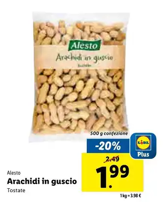 Lidl Alesto Arachidi in guscio 500g offerta
