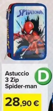 Carrefour Iper Astuccio 3 Zip Spider-man offerta