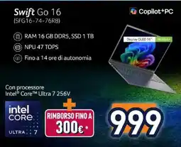 Unieuro Acer Swift Go 16 offerta