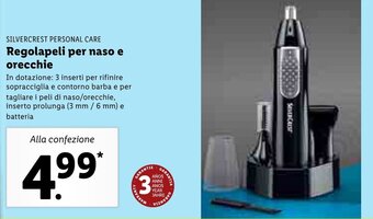 Lidl Silvercrest Personal Care Regolapeli per naso e orecchie offerta