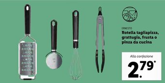 Lidl Ernesto Rotella, tagliapizza, grattugia, frusta o pinza da cucina offerta