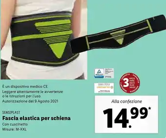 Lidl Sensiplast Fascia elastica per schiena M-XXL offerta
