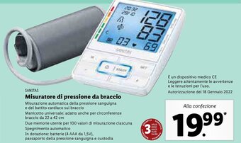 Lidl Sanitas Misuratore di pressione da braccio offerta