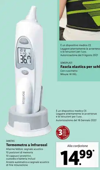 Lidl Sanitas Termometro a infrarossi offerta