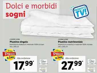 Lidl Livarno Home Piumino singolo 155x200 cm offerta