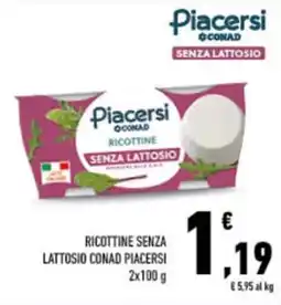 Conad City Ricottine senza lattosio Piacersi offerta