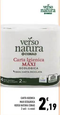 Conad City Carta Igienica Maxi Ecologica Verso Natura Conad offerta