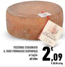 Conad City Pecorino stagionato il vero formaggio scoparolo offerta