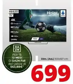 Comet Haier MiniLED 75" offerta
