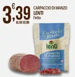 Iper Nonna Isa Carpaccio di manzo lentì offerta