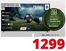 Comet Haier QLED MiniLED Ultra 75" offerta