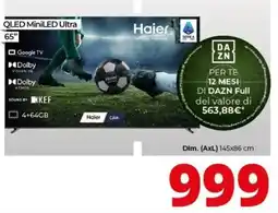 Comet Haier QLED MiniLED Ultra 65" offerta