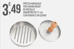 Iper Romagnolo Pressa manuale per hamburger offerta