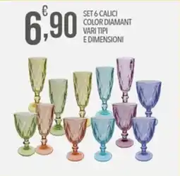 Iper Nonna Isa Set 6 calici color diamant offerta
