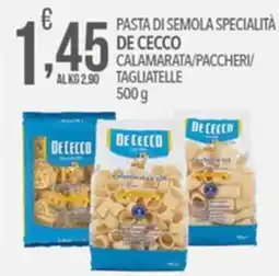 Iper Romagnolo Pasta di semola specialità De Cecco offerta