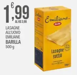 Iper Romagnolo Lasagne all'uovo Emiliane Barilla offerta