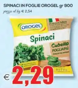 SuperOne Spinaci in foglie Orogel offerta
