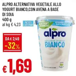 Galassia Alpro alternativa vegetale allo yogurt bianco con avena a base di soia offerta