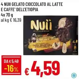 Galassia Nuìi gelato cioccolato al latte e caffè dell'etiopia offerta