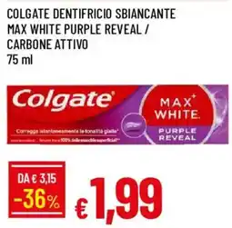 Galassia Colgate dentifricio sbiancante max white purple reveal offerta
