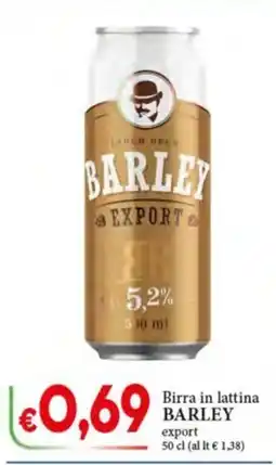 D'Italy Birra in lattina BARLEY export offerta