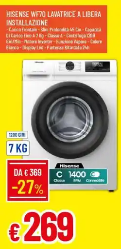 Galassia Hisense WF70 lavatrice a libera installazione offerta