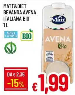 Galassia Matt bevanda avena italiana bio offerta