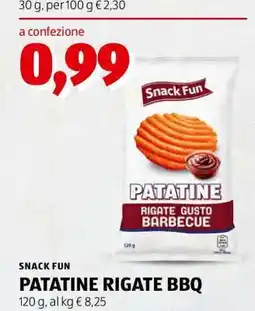 ALDI SNACK FUN PATATINE RIGATE BBQ offerta