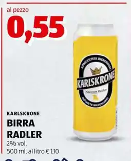 ALDI KARLSKRONE BIRRA RADLER offerta