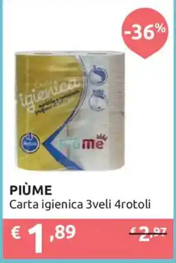 Ipersoap Piùme carta igienica 3veli offerta