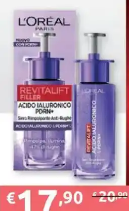Ipersoap L'Oréal Paris Revitalift Filler Siero Rimpolpante Anti-Rughe offerta