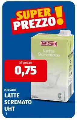 ALDI MILSANI LATTE SCREMATO UHT offerta