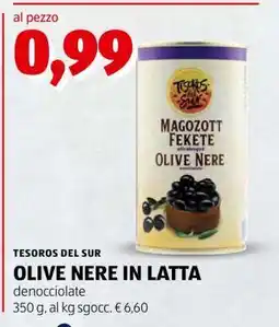 ALDI TESOROS DEL SUR OLIVE NERE IN LATTA offerta