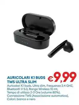 MD Discount AURICOLARI K1 BUDS TWS ULTRA SLIM offerta