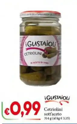 D'Italy i Gustaioli Cetriolini sott'aceto offerta