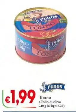D'Italy Tonno all'olio di oliva Puros offerta