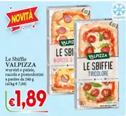 D'Italy Le Sbiffie VALPIZZA wurstel e patate, rucola e pomodorini offerta