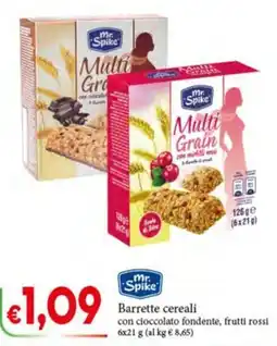 D'Italy Barrette cereali Mr. Spike con cioccolato fondente, frutti rossi offerta