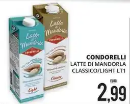 Mazzeo Giocattoli Condorelli latte di mandorla classico/light lt1 offerta