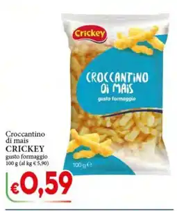 D'Italy Croccantino di mais Crickey gusto formaggio offerta