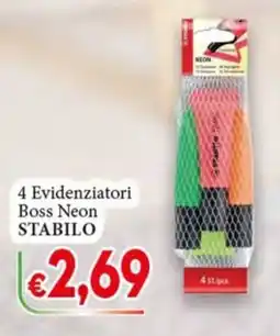 D'Italy Evidenziatori Boss Neon STABILO offerta