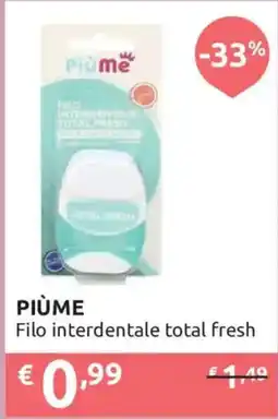 Ipersoap Piùme Filo interdentale total fresh offerta