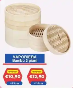 Huali Market Vaporiera Bambù 3 piani offerta