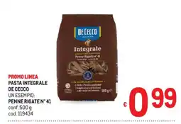 Metro Pasta integrale De Cecco offerta