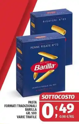 Vivo Supermercati Pasta formati tradizionali Barilla offerta
