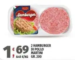Vivo Supermercati Hamburger di pollo Martini offerta